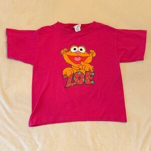 VTG! Sesame Street Zoe Pink Short Sleeve Tee, sz 7/8
